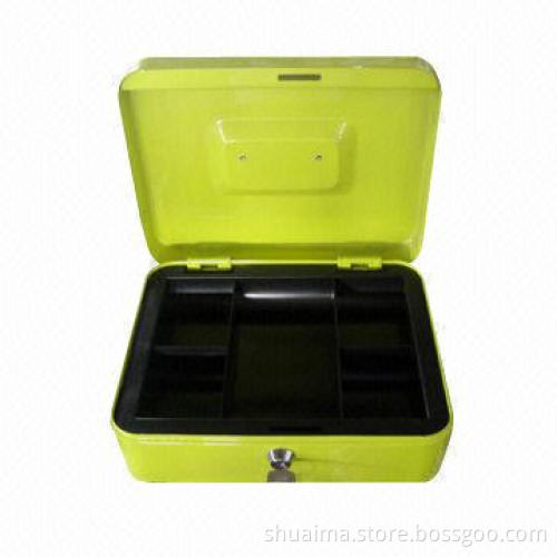 Cash Box with Compartment for Rolled Euro Coins and Business Cheques, OEM Orders are Accepted